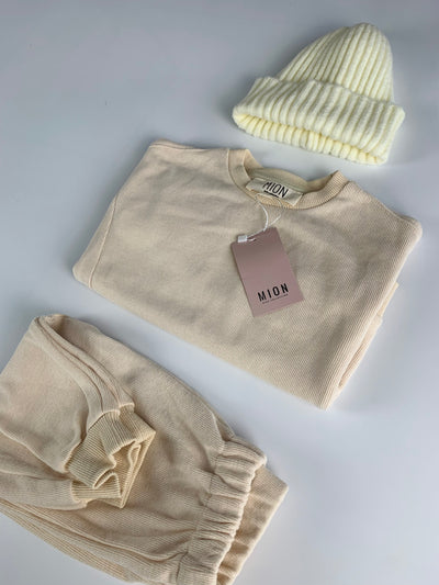 Cream Slouchy Set & Beanie - Age 2-3yrs Only