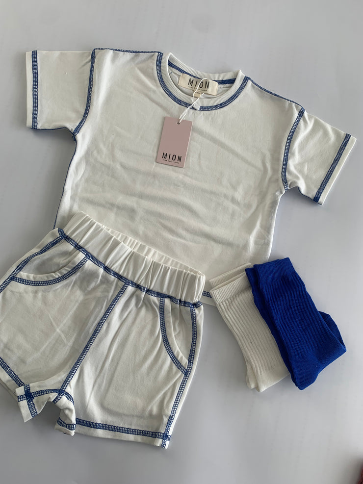 Contrast Stitch Set - White