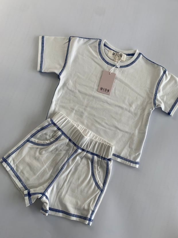 Contrast Stitch Set - White