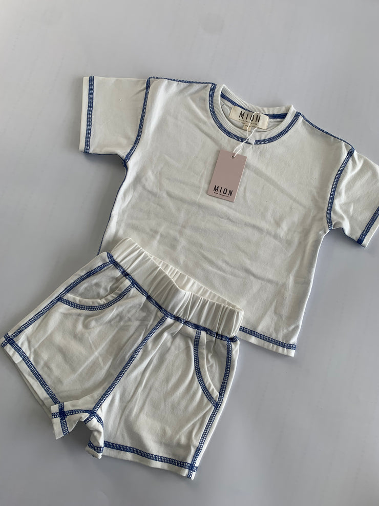 Contrast Stitch Set - White
