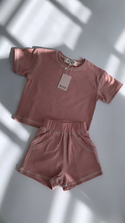 Contrast Stitch Set - Dusty Pink