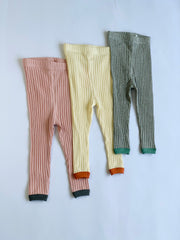 Hem Contrast Leggings (Pink/ Charcoal Grey)