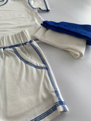Contrast Stitch Set - White