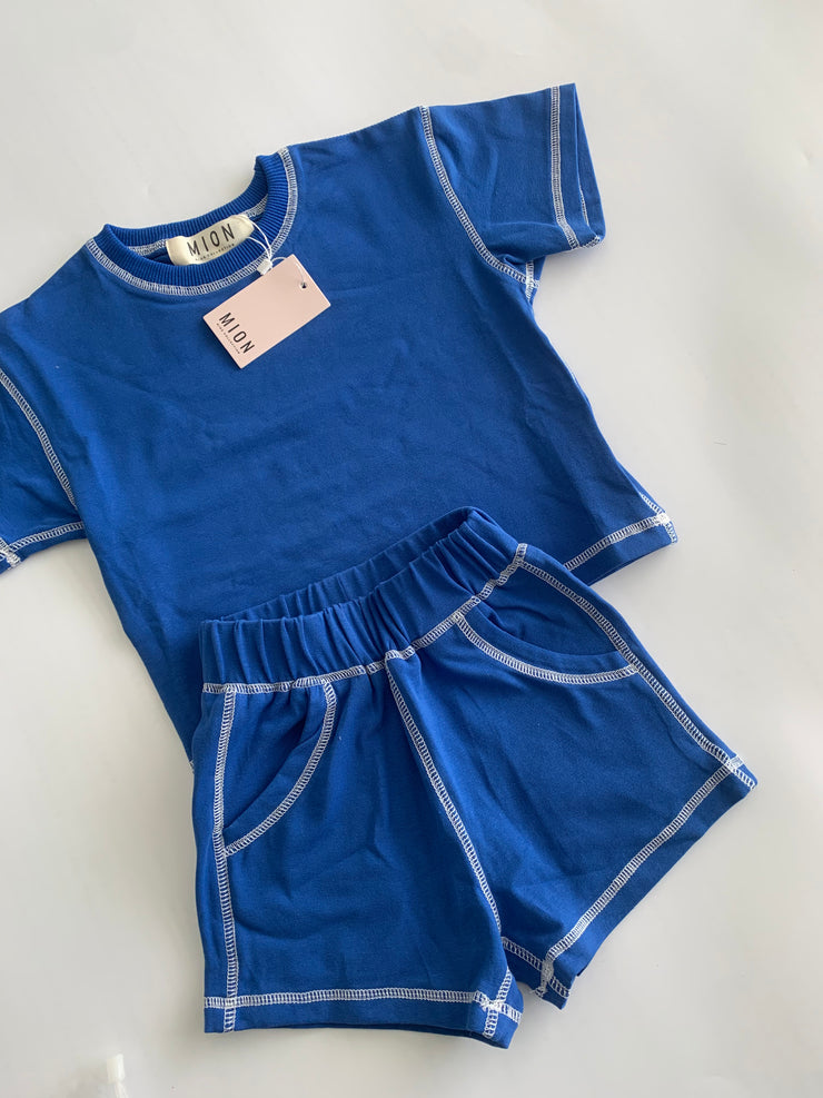 Contrast Stitch Set - Aqua