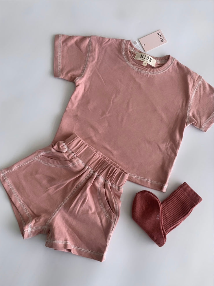 Contrast Stitch Set - Dusty Pink