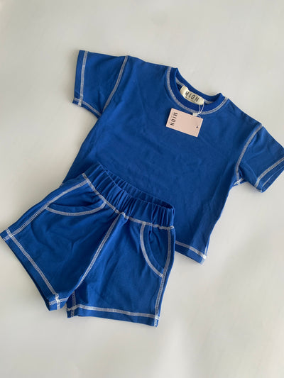Contrast Stitch Set - Aqua