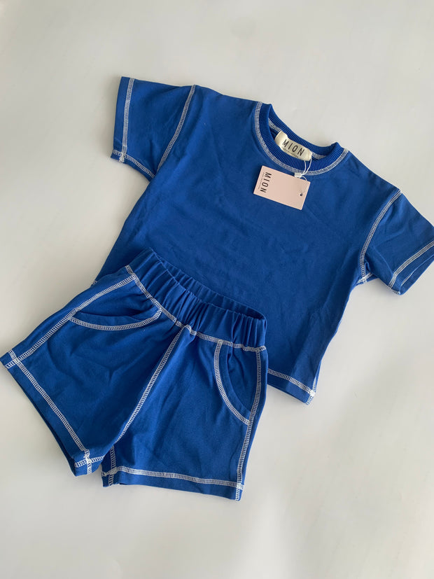 Contrast Stitch Set - Aqua