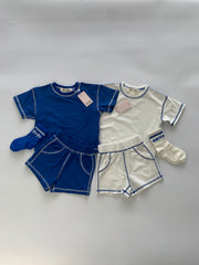 Contrast Stitch Set - Aqua