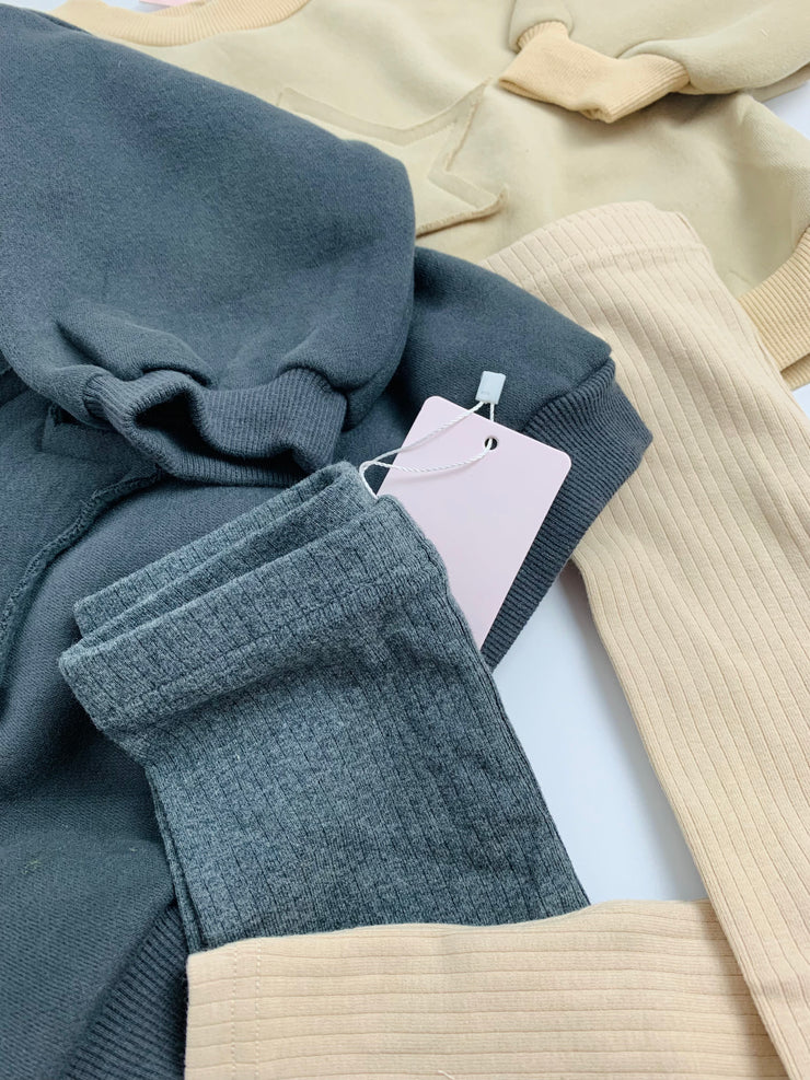 Ribbed Charcoal Leggings