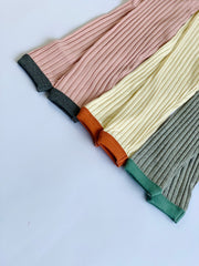 Hem Contrast Leggings (Pink/ Charcoal Grey)