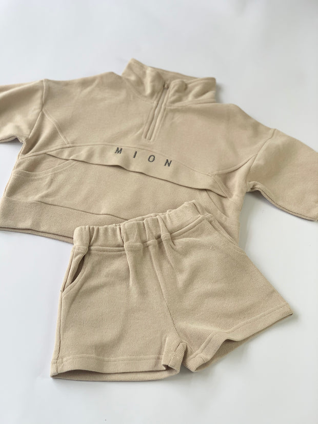 Quarter zip jumper - Nude