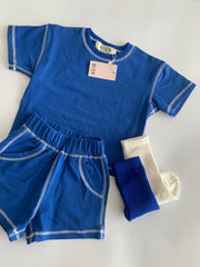 Contrast Stitch Set - Aqua